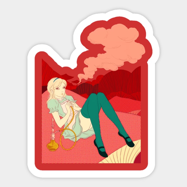 Alice smoking Sticker by saitmy